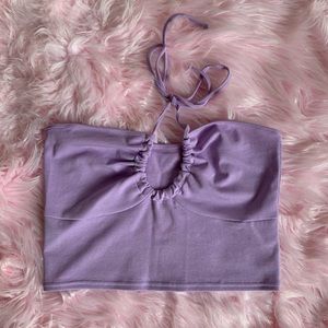 **MUST GO** Purple Halter Cropped Top